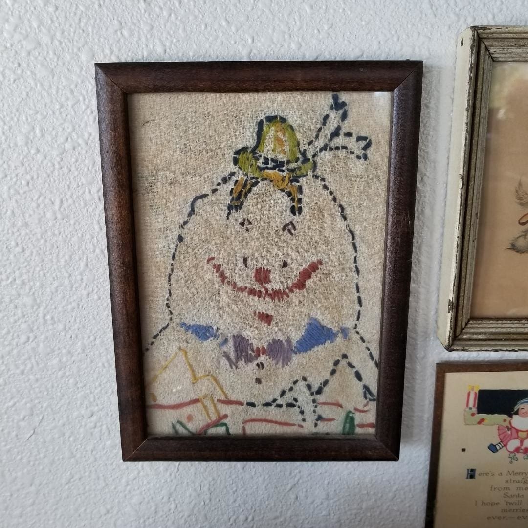 Antique Humpty Dumpty Stitched art work