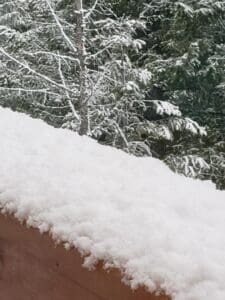 snow on the deck