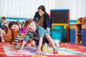 Children playing twister