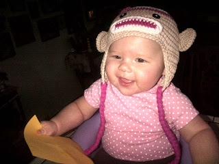 Baby in a monkey hat