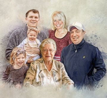 watercolor family painting
