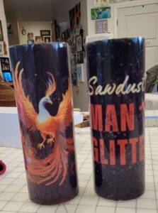 Man Glitter tumbler