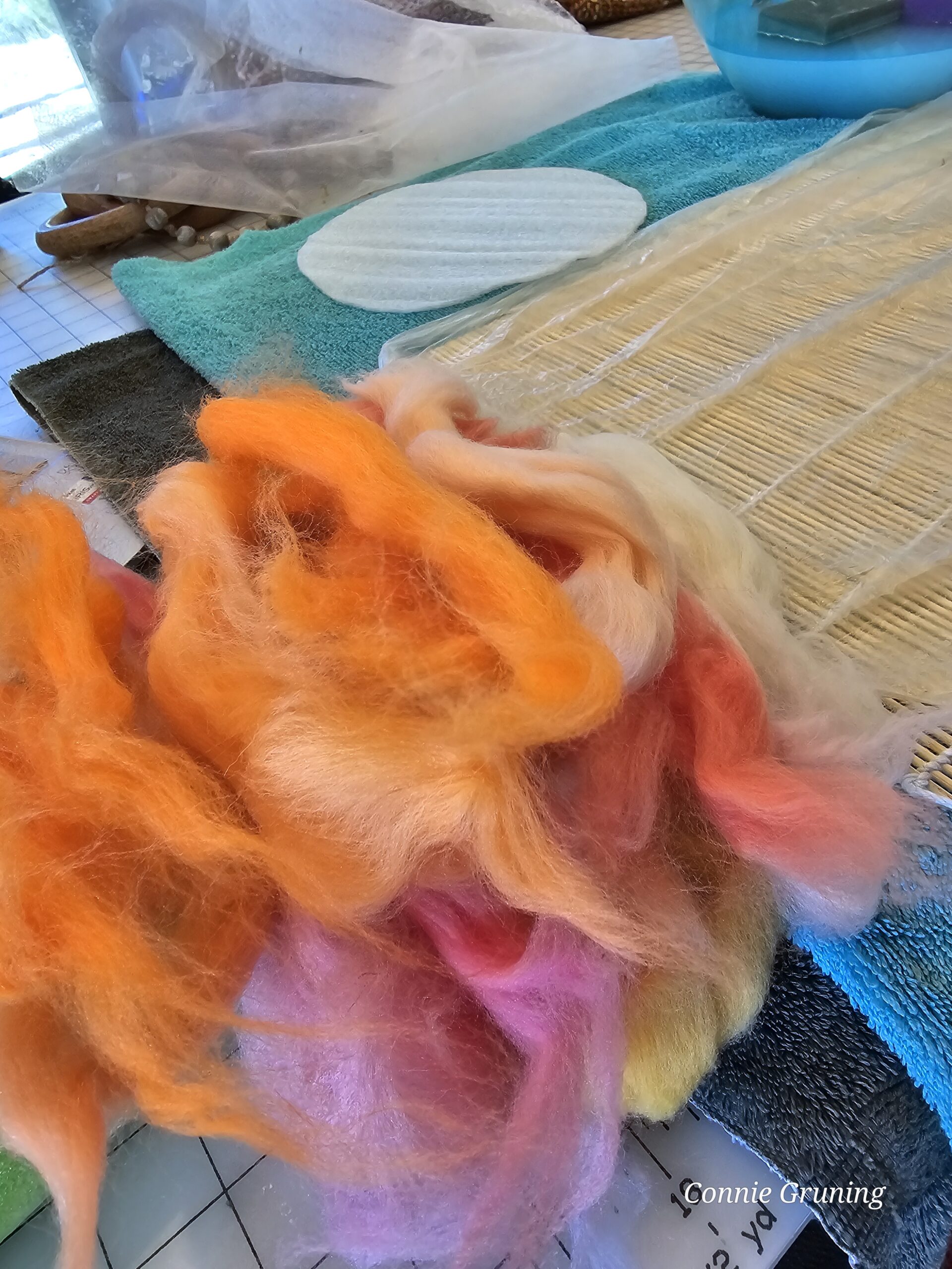 Wet felting start