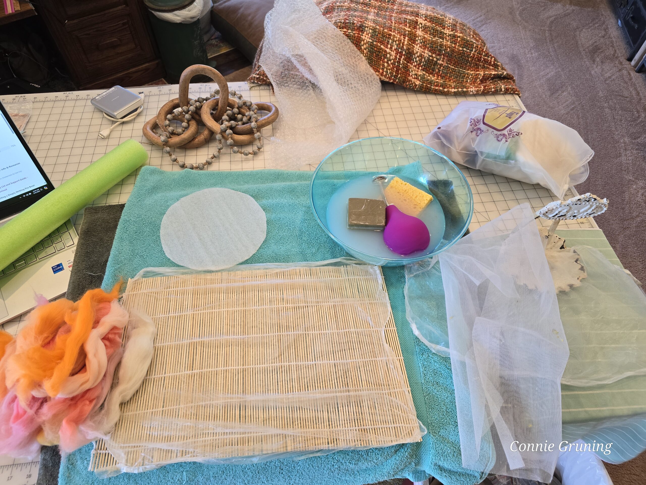 Wet felting start