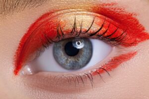 red and yellow eye shadow