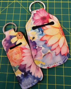 chapstick and hand sanitizer holders from the craft fair. Giveaway post