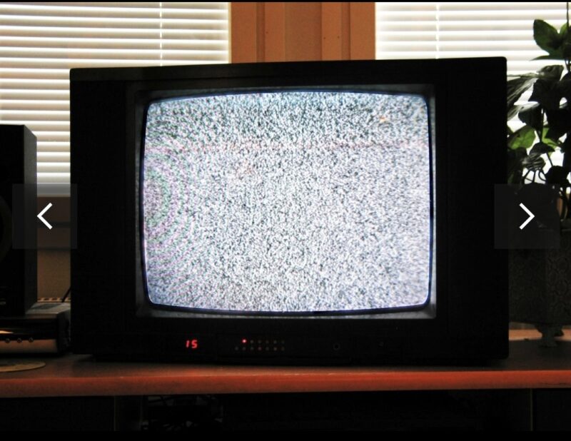 Snow on a TV screen. TV reception 