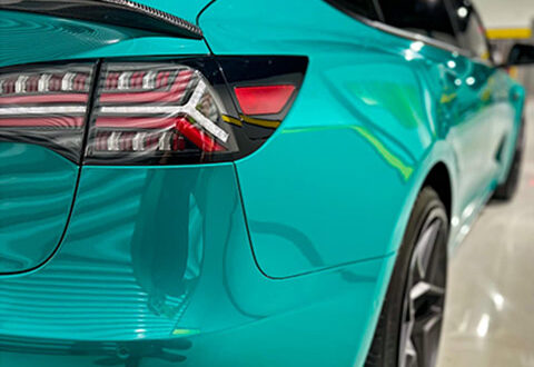 turquoise car