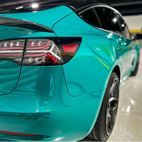 turquoise car