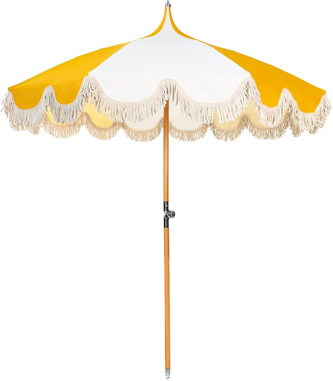 6.5ft Pagoda Beach Umbrella with Fringe Amazon Prime Day Deals June 2026