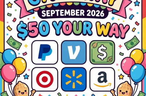 September 2026 giveaway logo $50 Your Way Giveaway