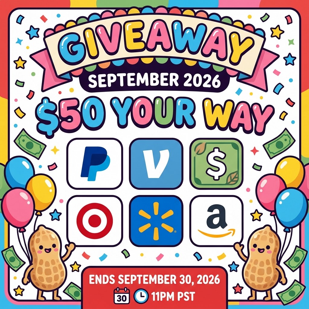 September 2026 giveaway logo $50 Your Way Giveaway